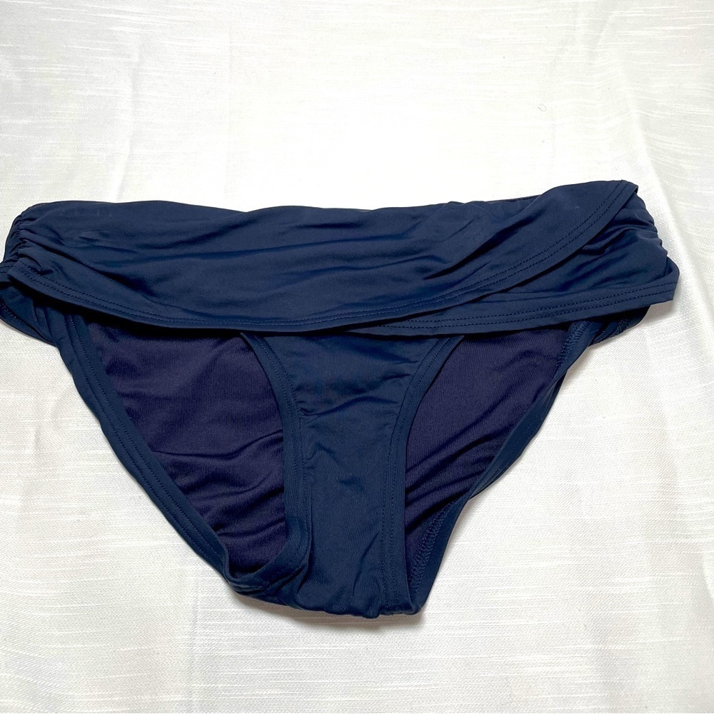 Vince Camuto Women’s Draped High Waisted Bikini Bottom Navy Blue Size S/P